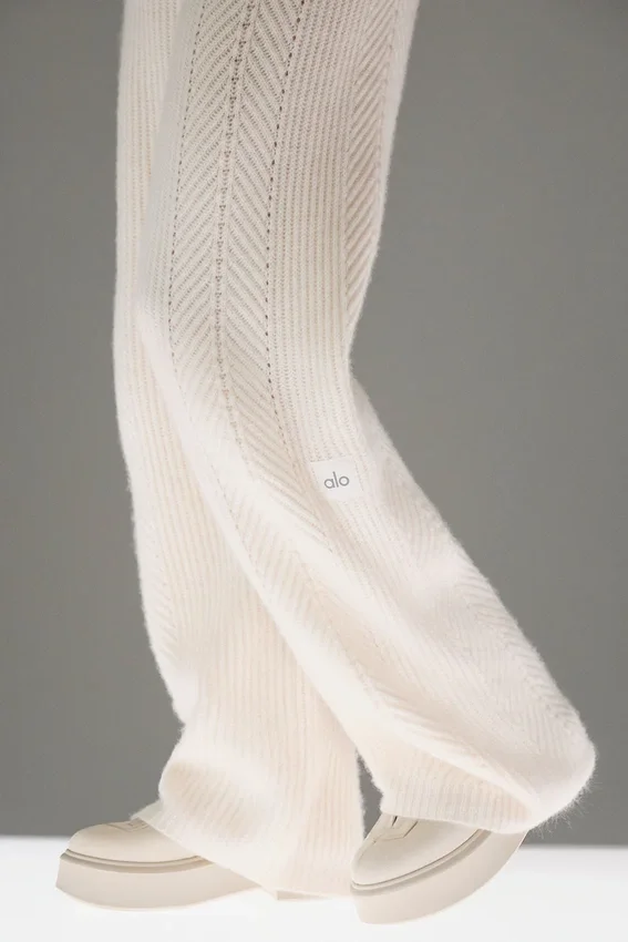 Pantalon large en cachemire Winter Magic - Ivoire