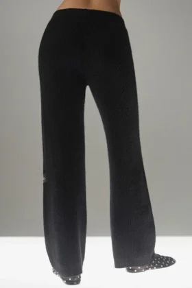 Pantalon large en cachemire Winter Magic – Noir