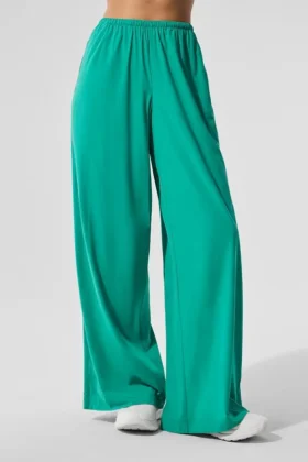 Pantalon large et aéré (long) - Vert sapin