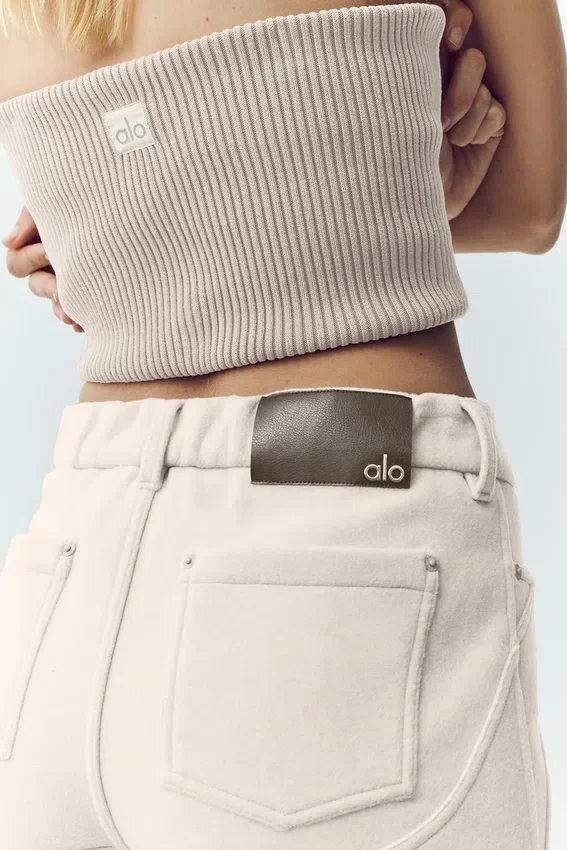 Pantalon large « Nightcap » en mélange de laine - Café au lait