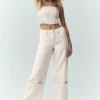 Pantalon large « Nightcap » en mélange de laine - Café au lait
