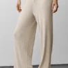 Pantalon large taille mi-haute en pull « Unwind » - Gris chiné