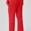 Pantalon large taille mi-haute en pull « Unwind » - Rouge vif