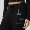 Pantalon large taille mi-haute Unwind en pull – Noir