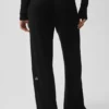 Pantalon large taille mi-haute Unwind en pull – Noir