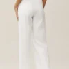 Pantalon Riviera à jambes larges en mélange de lin - Blanc