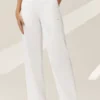 Pantalon Riviera à jambes larges en mélange de lin - Blanc