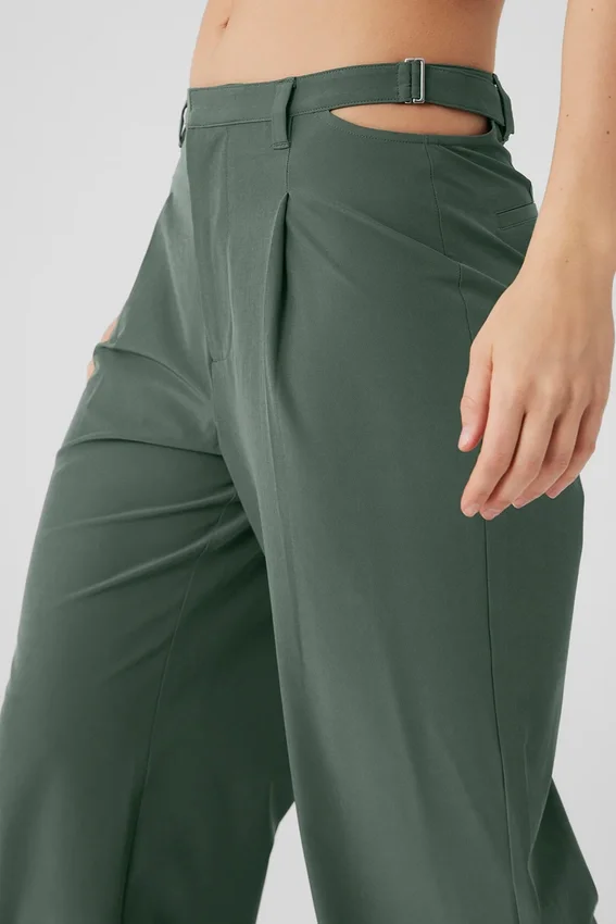 Pantalon Showdown à taille mi-haute - Dark Cactus