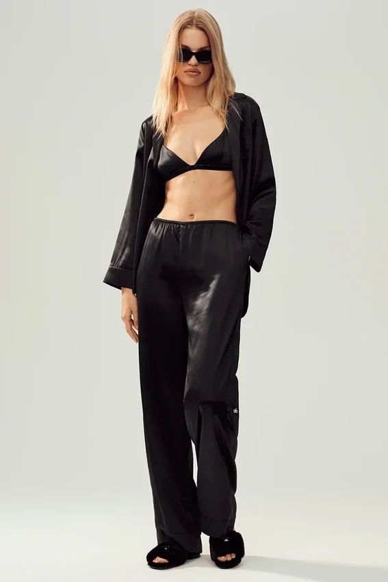Pantalon Silk Luminous (coupe classique) – Noir