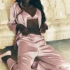 Pantalon Silk Luminous (coupe classique) - Rose champagne