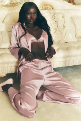 Pantalon Silk Luminous (coupe classique) - Rose champagne