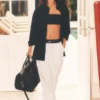 Pantalon Suit up (coupe classique) - Blanc/Noir
