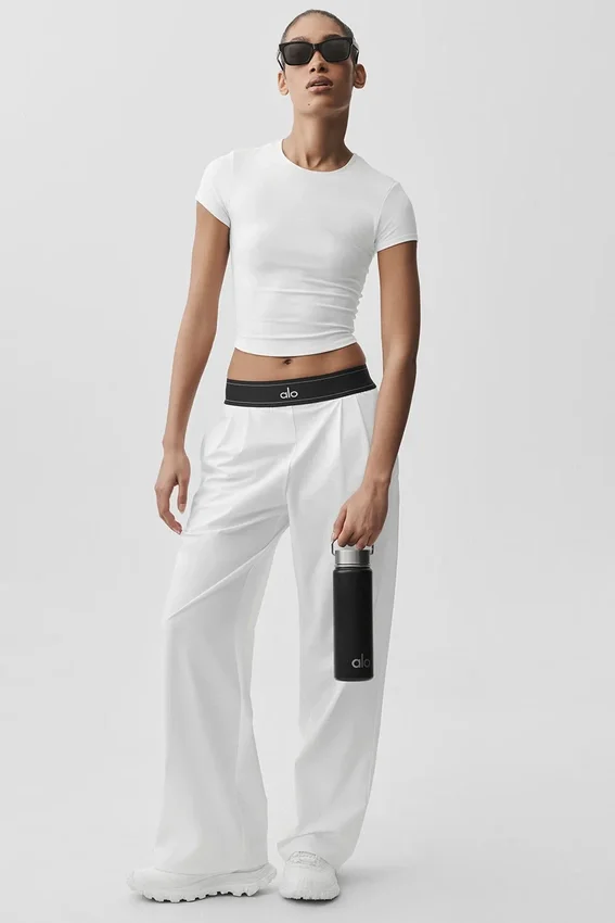 Pantalon Suit up (coupe classique) - Blanc/Noir