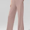 Pantalon évasé décontracté semi-transparent et délicat - Taupe