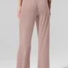 Pantalon évasé décontracté semi-transparent et délicat - Taupe
