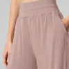 Pantalon évasé décontracté semi-transparent et délicat - Taupe