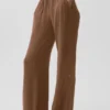 Pantalon évasé décontracté semi-transparent - Marron « Sun Kissed »