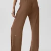 Pantalon évasé décontracté semi-transparent - Marron « Sun Kissed »