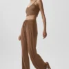 Pantalon évasé décontracté semi-transparent - Marron « Sun Kissed »