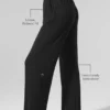 Pantalon évasé décontracté semi-transparent - Noir