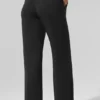 Pantalon évasé décontracté semi-transparent - Noir