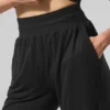 Pantalon évasé décontracté semi-transparent - Noir