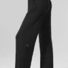 Pantalon évasé décontracté semi-transparent - Noir
