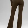 Pantalon évasé High-Waist en maille denim - Espresso/Noir