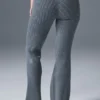 Pantalon évasé High-Waist en maille denim - Gris acier/Anthracite