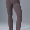 Pantalon évasé High-Waist en maille denim - Raisinette/Noir