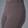 Pantalon évasé High-Waist en maille denim - Raisinette/Noir