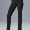 Pantalon évasé High-Waist en tricot denim - Noir/Anthracite