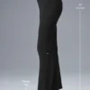 Pantalon évasé High-Waist en tricot denim - Noir/Anthracite