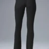 Pantalon évasé High-Waist en tricot denim - Noir/Anthracite
