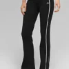 Pantalon évasé Highline en maille côtelée – Noir/Blanc