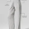 Pantalon évasé semi-transparent pour le temps libre — Gris chiné athlétique