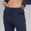 Pantalon Winter Bliss en maille torsadée - Bleu marine