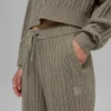 Pantalon Winter Bliss en maille torsadée - Cacao clair