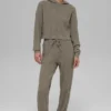 Pantalon Winter Bliss en maille torsadée - Cacao clair
