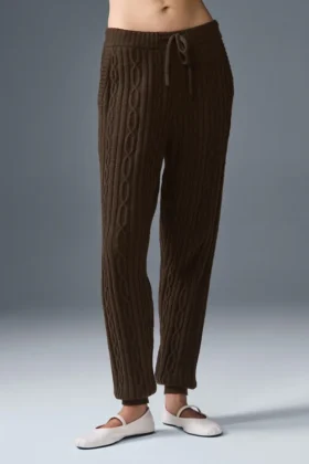 Pantalon Winter Bliss en maille torsadée - Espresso