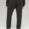 Pantalon Winter Bliss en maille torsadée - Gris chiné foncé
