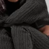 Pantalon Winter Bliss en maille torsadée - Gris chiné foncé