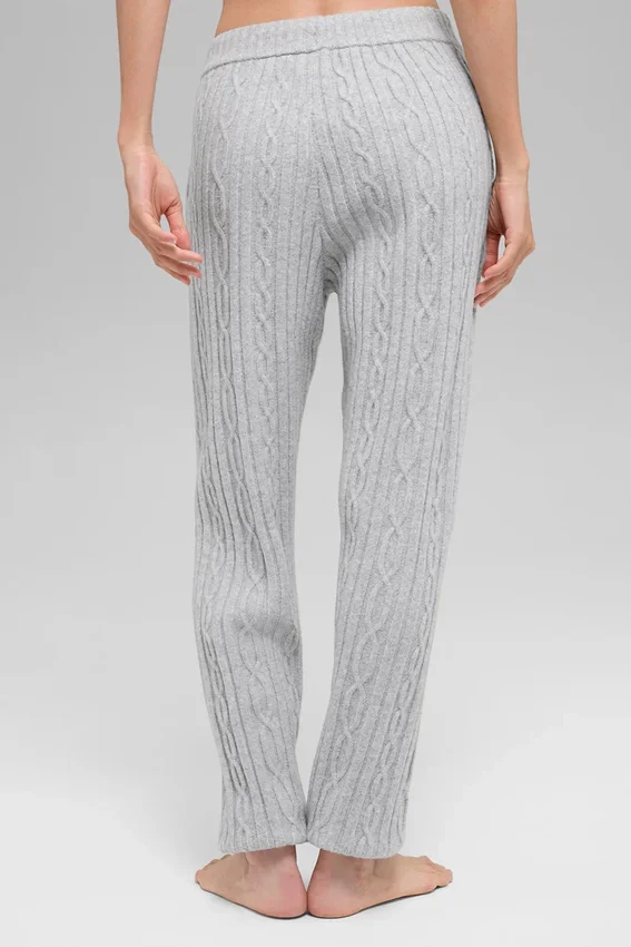 Pantalon Winter Bliss à mailles torsadées - Gris chiné athlétique