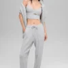 Pantalon Winter Bliss à mailles torsadées - Gris chiné athlétique