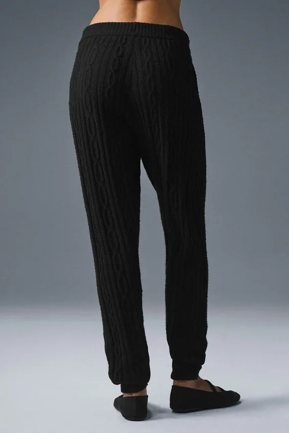 Pantalon Winter Bliss à mailles torsadées - Noir