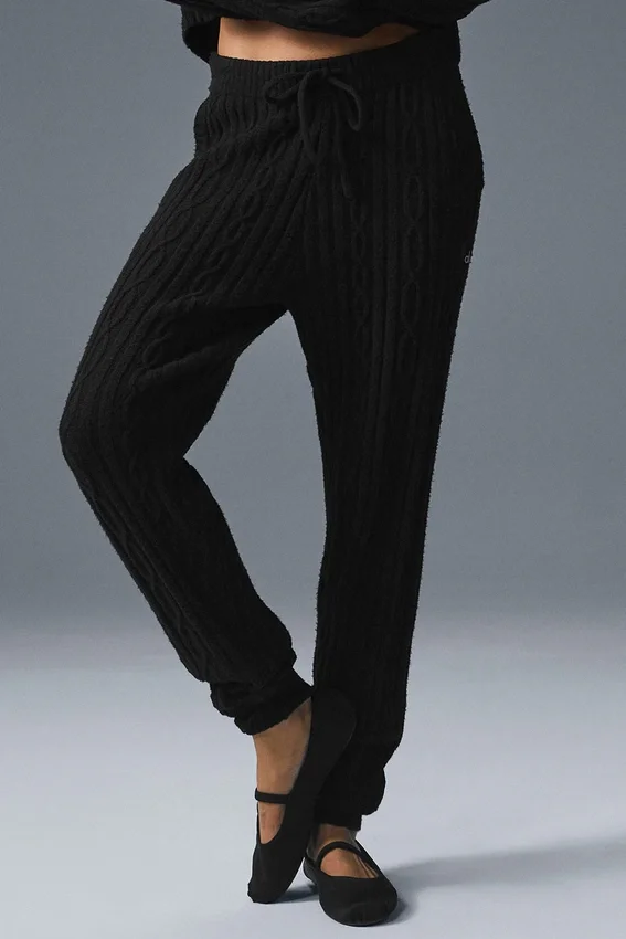 Pantalon Winter Bliss à mailles torsadées - Noir