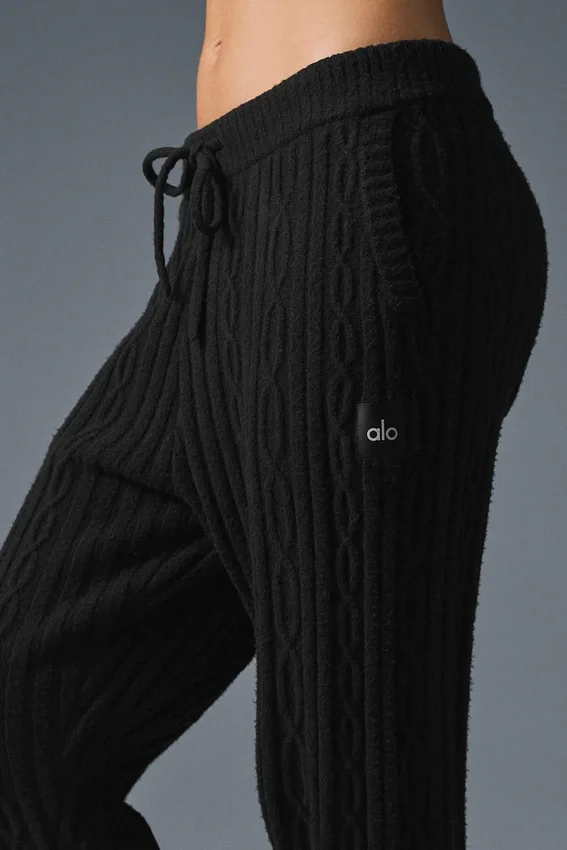 Pantalon Winter Bliss à mailles torsadées - Noir