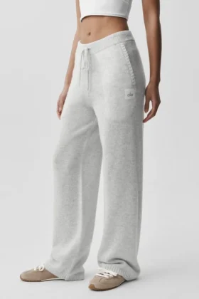 Pantalons de jogging New Class en laine et cachemire - Blanc chiné