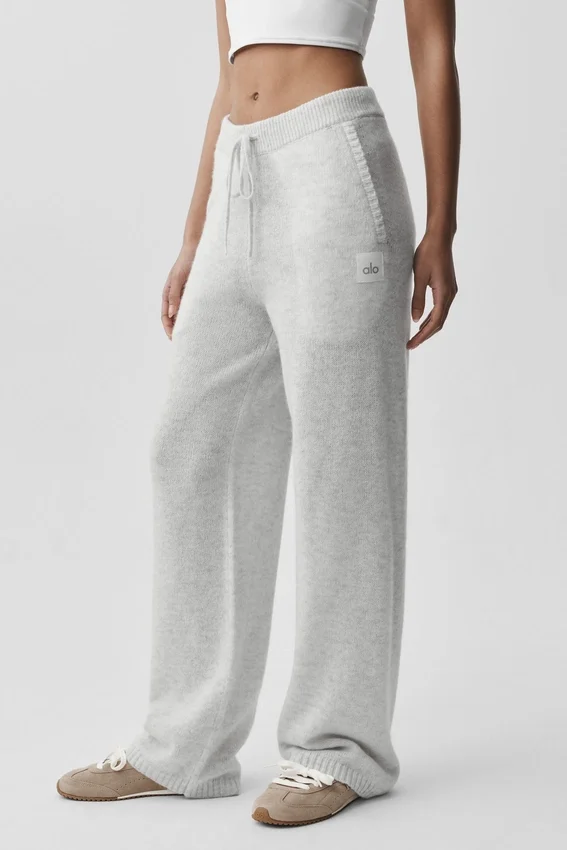 Pantalons de jogging New Class en laine et cachemire - Blanc chiné