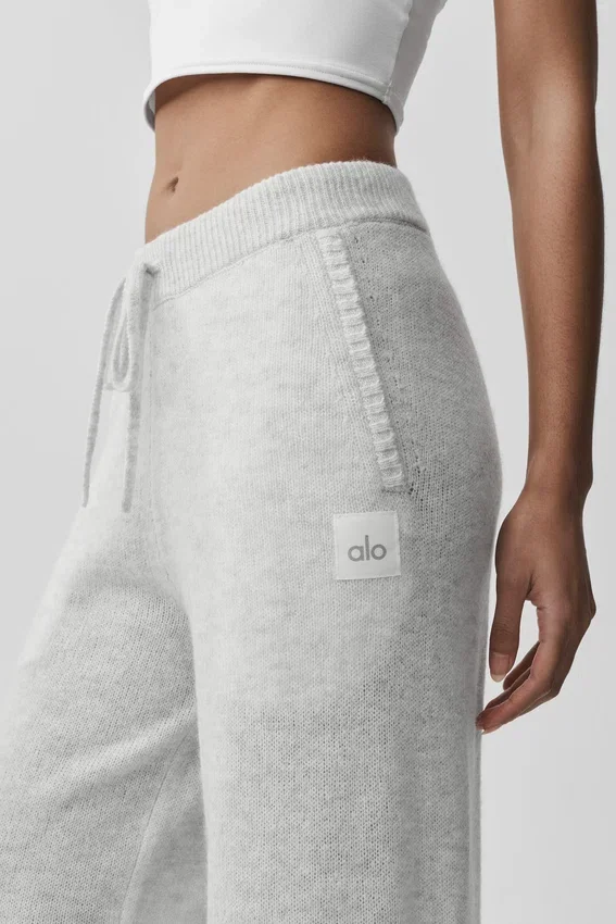 Pantalons de jogging New Class en laine et cachemire - Blanc chiné
